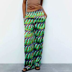 Zara Multicolor Wide Leg Pants